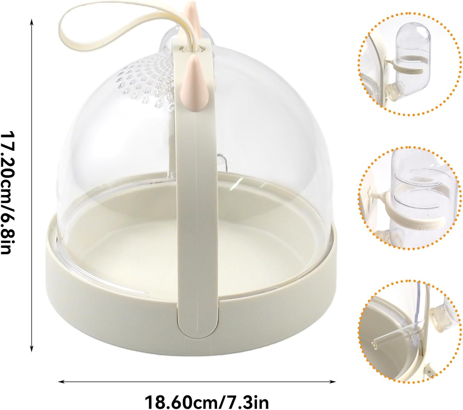 Hamster Portable Cage Travel Case,Hamster Carrying Cage High Permeability Guinea Pig Travel Cage with Water Bottle Travel Carrier for Gerbils Mice Guinea Pigs Sugar Glider(White) - Pet Explorer