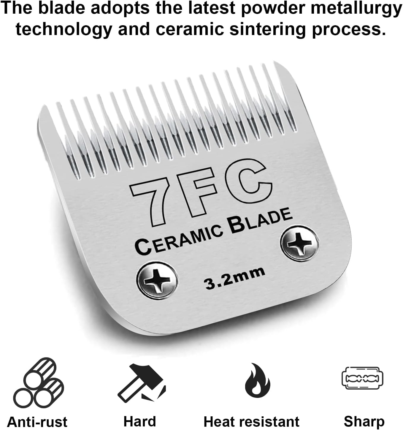 7FC Blades Dog Grooming Clipper Compatible with Andis Pet/Oster A5/Wahl KM Series, Ceramic & Stainless Steel Blade - Pet Explorer