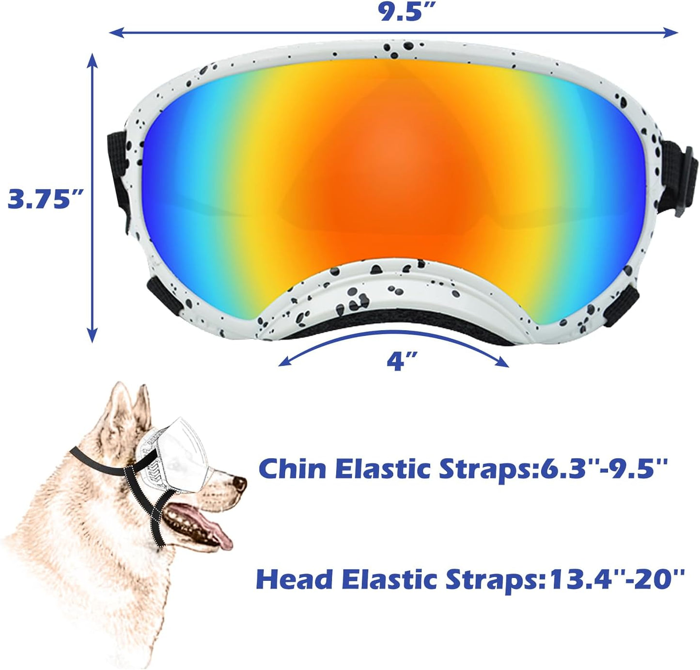 Winproof Large Dog Sunglasses with Adjustable Strap, UV Protection, Soft Goggles for Medium-Large Dogs - Pet Explorer