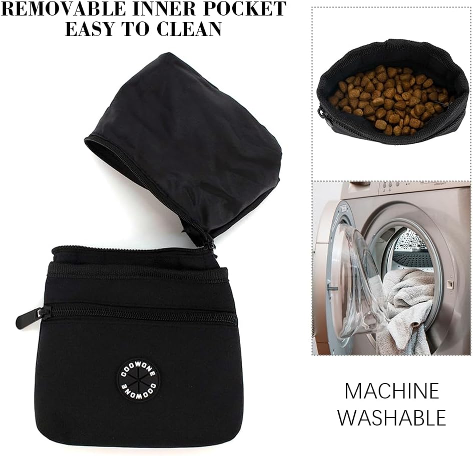 COOWONE Dog Treat Pouch with Pet Training Clicker, Detachable Dog Puppy Training Treat Bag, 900D Oxford Cloth Magnetic Closure Small Dog Poop Bag Holder for Travel or Outdoor Use - Pet Explorer
