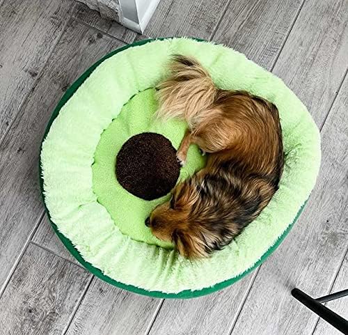 TONBO Soft Plush Small Cute and Cozy Avocado Dog Cat Bed, Washer and Dryer Friendly (Avocado) - Pet Explorer