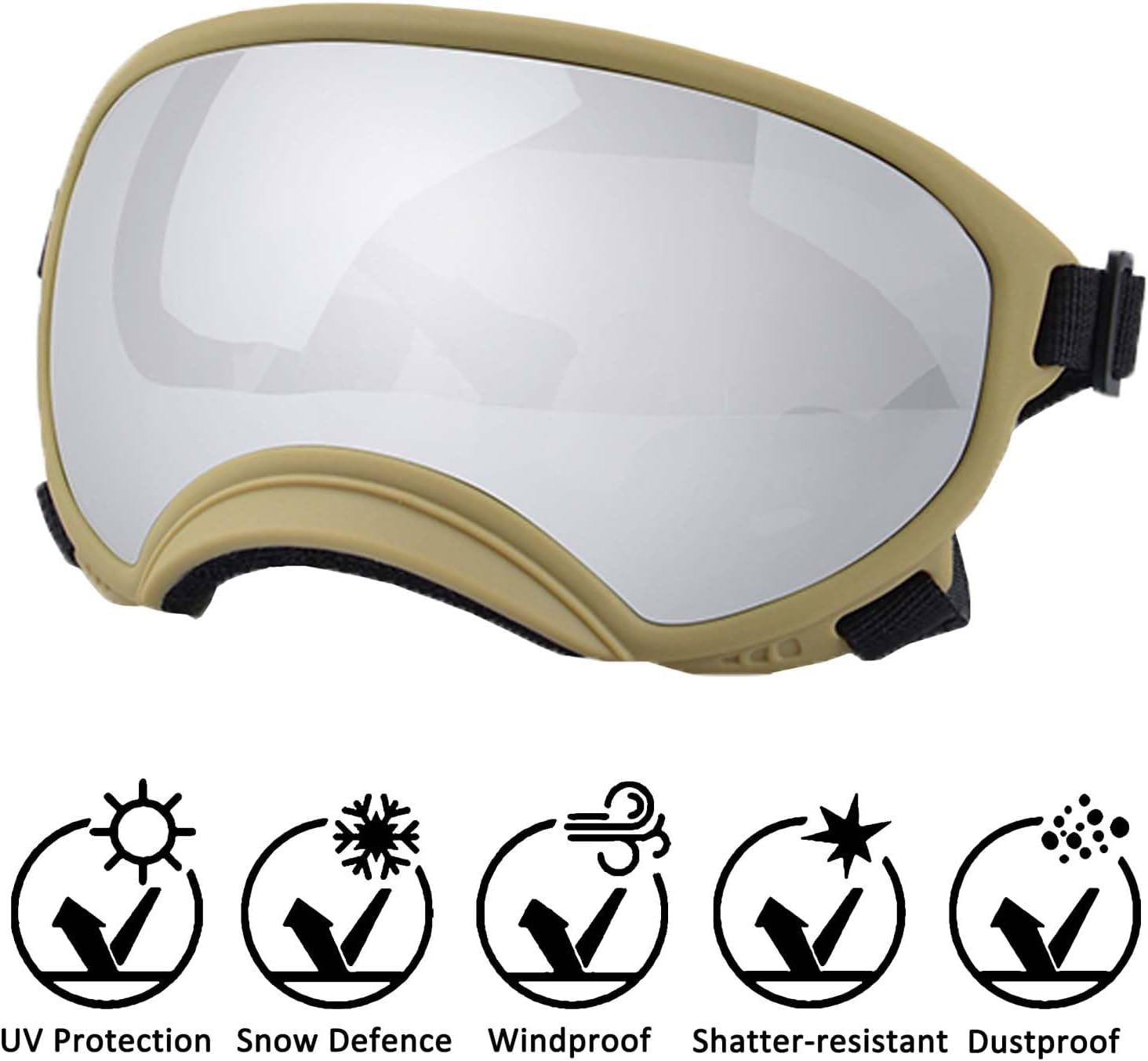 Medium Dog Sunglasses with Adjustable Strap UV Protection, Winproof Dog Puppy Sunglasses, Suitable for Medium Dog Pet Glasses, Dogs Eyes Protection,Soft Dog Goggles - Pet Explorer