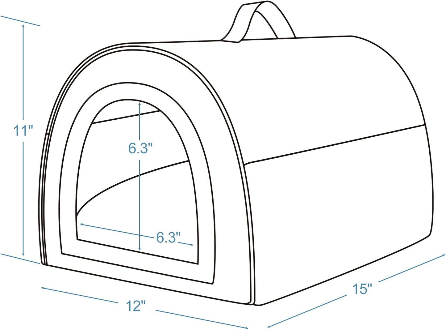 Jiupety Cozy Small Pet Dog House, 2 in 1 Puppy House, S Size for Cat and Puppy, Warm Cave Sleeping Nest for Cats and Dogs, S(15"×12"×11"), Up to 5.5 Lb, Grey - Pet Explorer