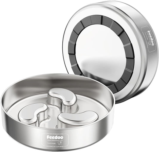 Slow Feeder Dog Bowl, 1Cups Stainless Steel Maze Bowl for Small Breeds, Non-Slip Base, Double Wall Food Grade Metal Dog Dish to Slow Eating - Pet Explorer