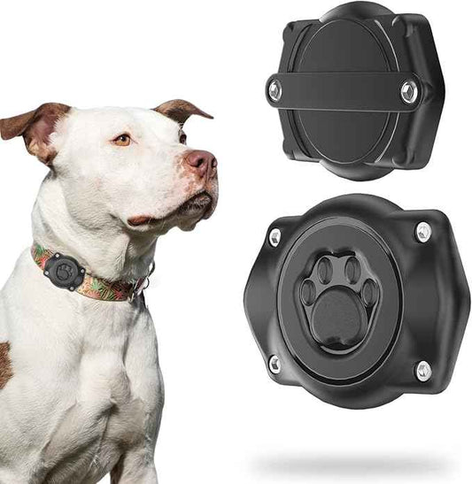 AirTag Dog Collar Holder, 100% Waterproof Air Tag Mount, Compatible with Apple Air Tag for Dogs & Cat Collars, Ultra-Durable Dog Collar AirTag Holder - Fits All Width Collars (4 Pack)
