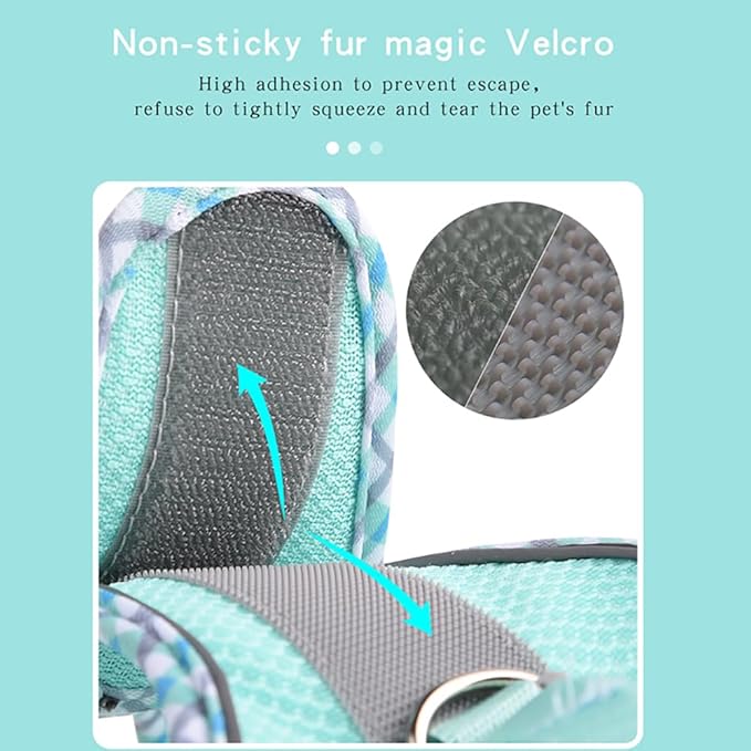 Dog Harness and Leash Set, No Pull Adjustable Reflective Pet Harness for Small Medium Dogs, Easy Walk Step in Vest Harness Outdoor Hiking Training for Extra Small Dogs, Puppy, Cats(LightBlue,XXS)