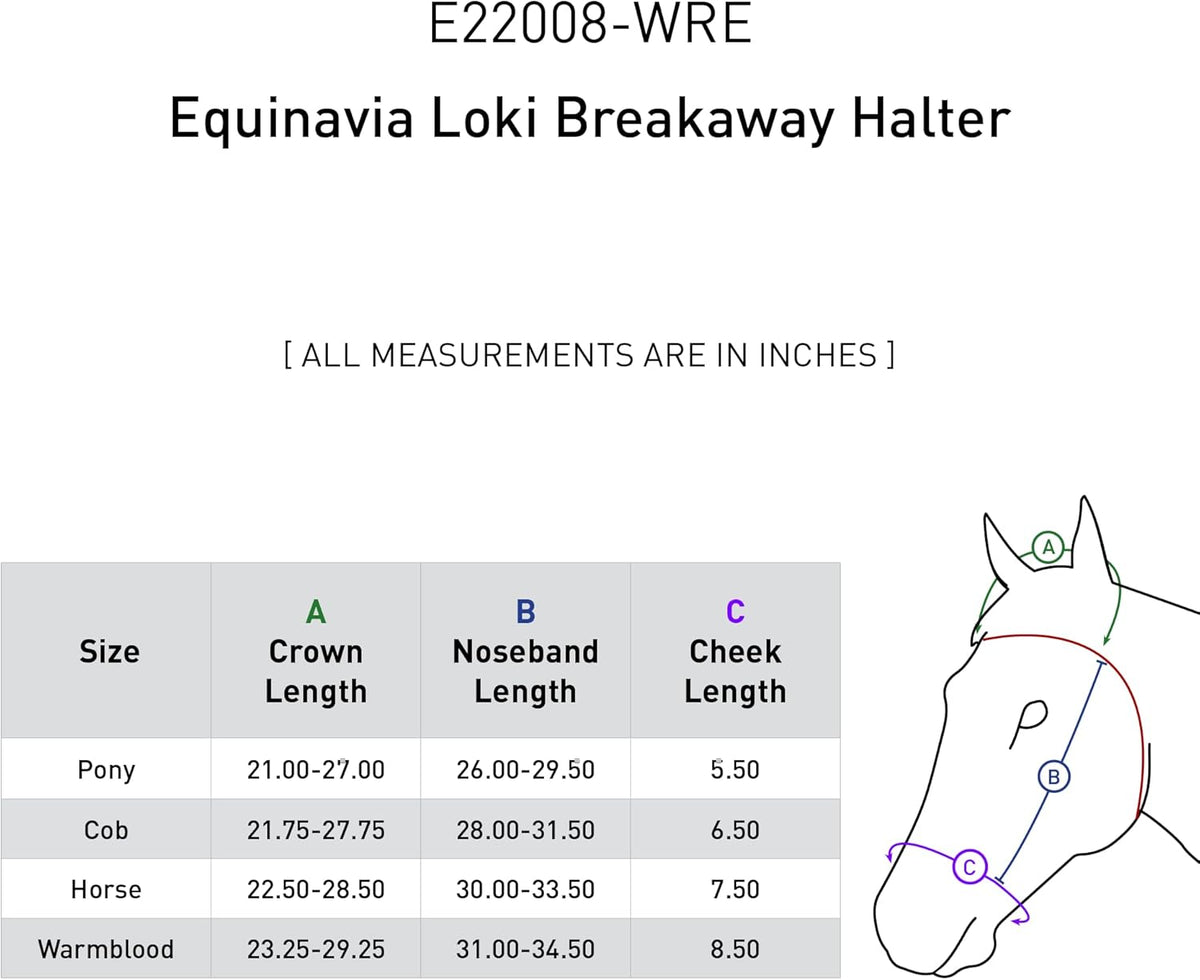 Equinavia Loki Adjustable Breakaway Horse Halter - Wine Red - Cob