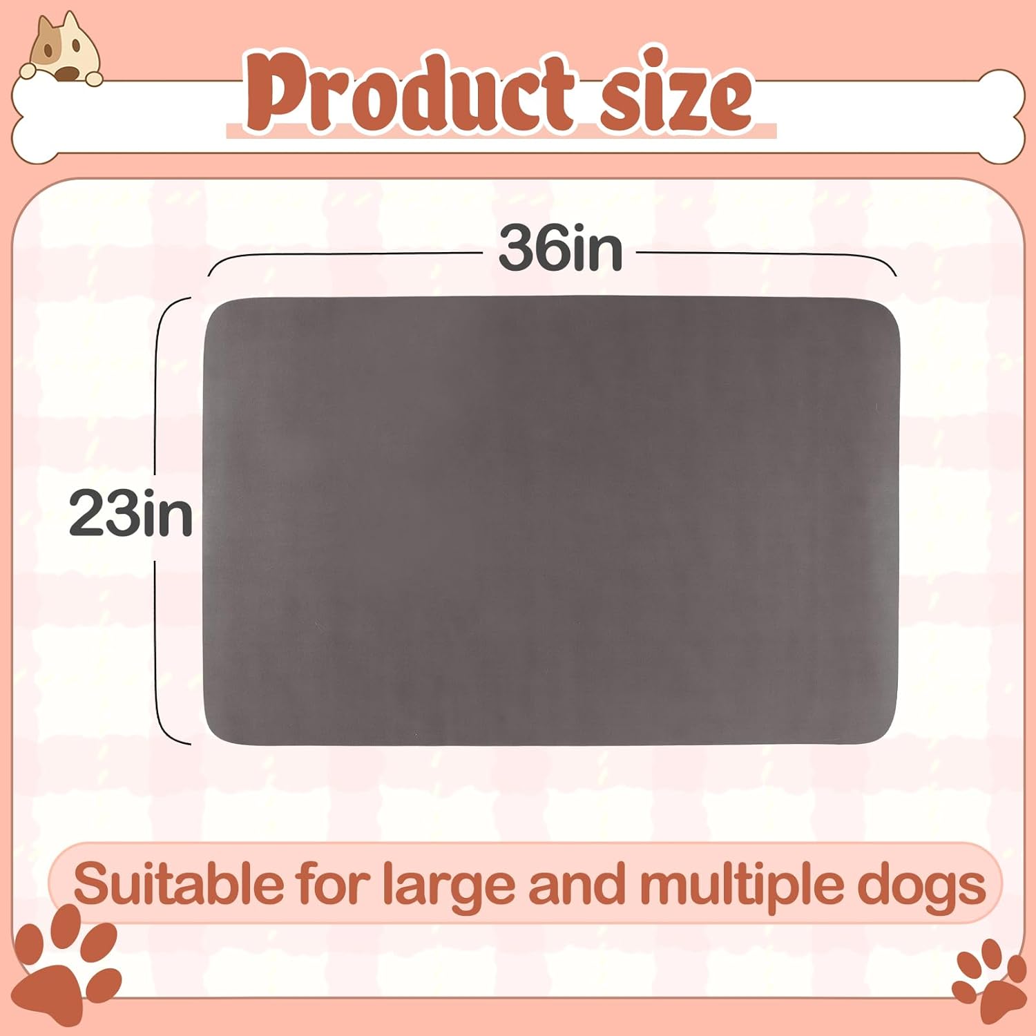 Quick Dry Absorbent Dog Food Mat, 36 x 23 in Diatom Anti-Slip Mud Dog Water Bowl Mat, No Messy Pet Feeding Mat Dogs Supplies for Large and Multiple Dogs - Pet Explorer