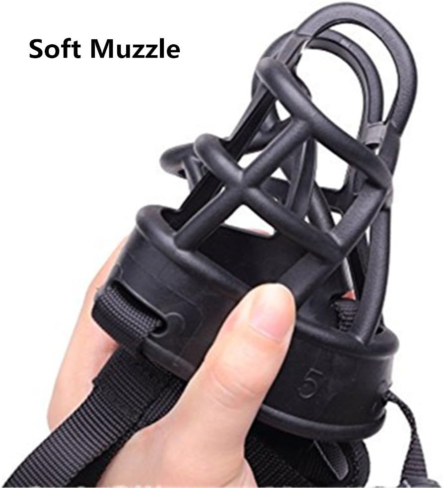 Basket Dog Muzzles-Soft Adjustable Breathable Mask Anti Biting Chewing Barking Training Dog Muzzle for Small Medium Large Dogs (Black, 5: Snout 11-14.9") - Pet Explorer