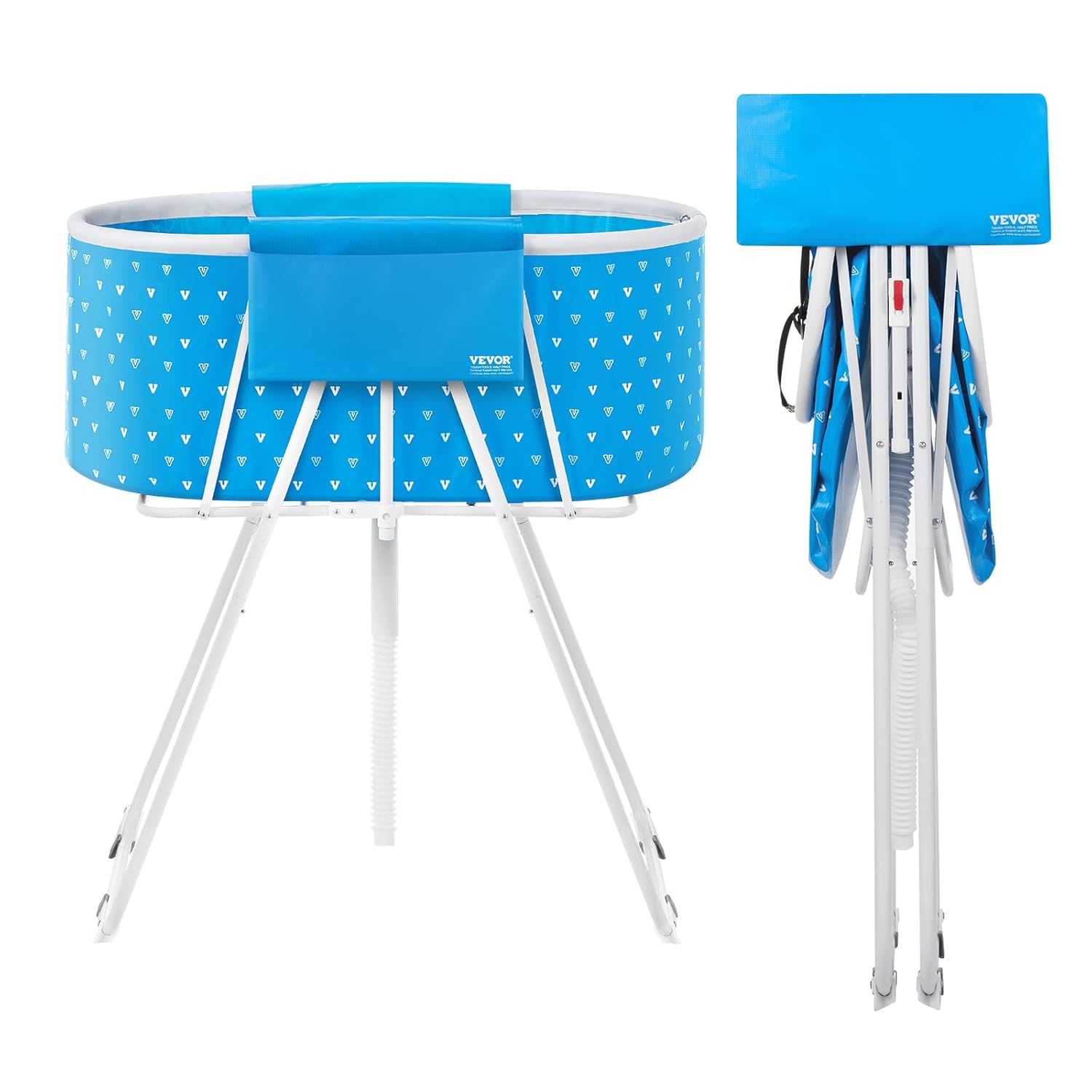 VEVOR Portable Dog Bathtub, Elevated & Foldable Space-saving Pet Shower Station with Quick Drainage, Bathing Tub for Washing & Grooming Small and Medium Size Dogs and Cats Indoor & Outdoor, Light Blue - Pet Explorer