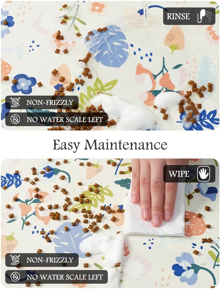 Pet Feeding Mat-Absorbent Dog Mat for Food and Water Bowl-No Stains Quick Dry Water Dispenser Mat-Dog Accessories Pet Supplies-Bowl for Messy Drinkers（LIGHTFLOWERS,17"x34" - Pet Explorer