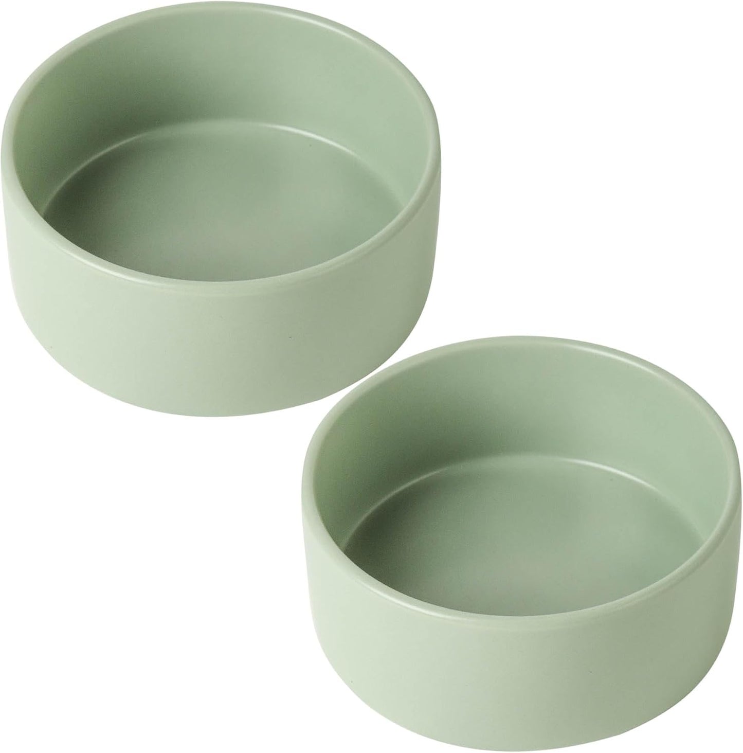 UBEE Ceramic Dog Bowl Set of 2, 5.1 inch Dog Dish Cat Food Bowl for Small Dogs and Large Cat, Pet Food Water Dish Feeding, Sage Green - Pet Explorer