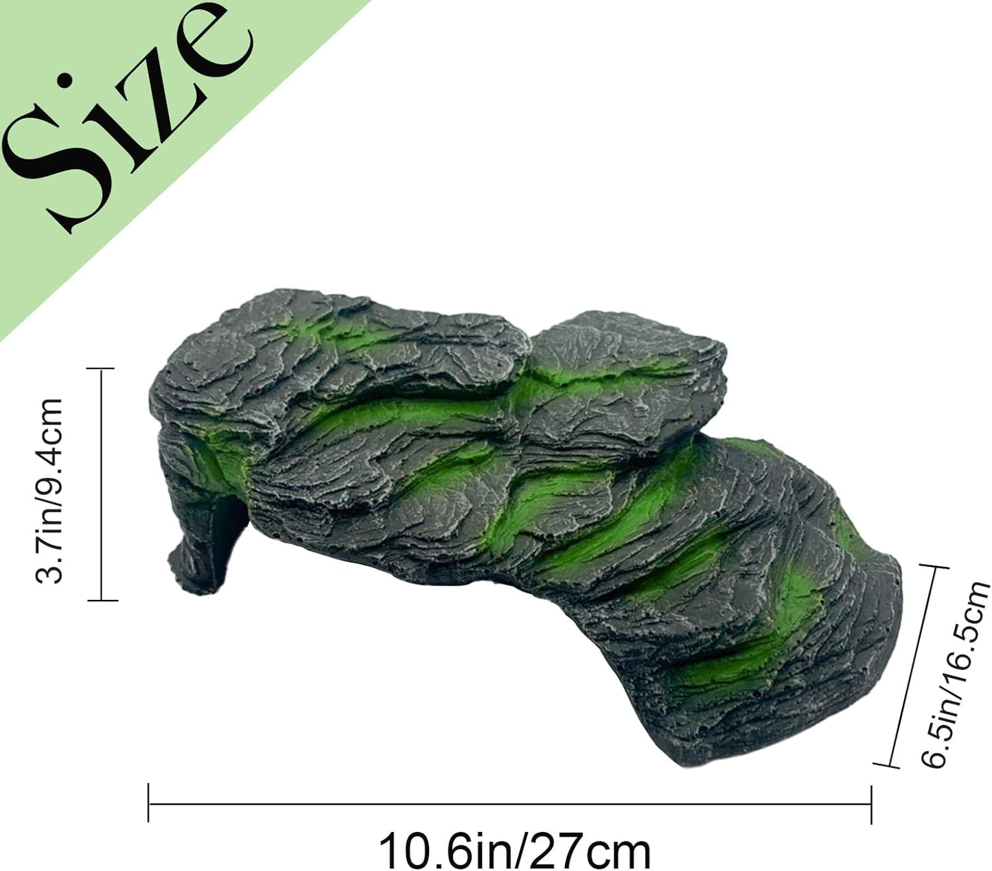 Resin Turtle Basking Platform,Turtles Rock Dock Climbing Ramp Cave Hideout Decor Reptile Terrariums Resting Terrace Stone Habitat Decoration for Small Lizards, Frogs, Snakes,Chameleon - Pet Explorer