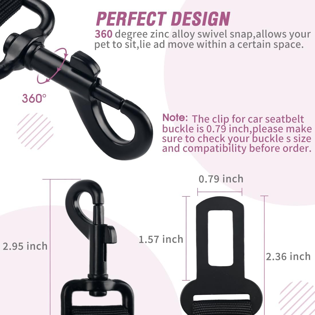 COOYOO Dog Seat Belt,3 Piece Set Retractable Dog Car Adjustable Seatbelts for Vehicle Nylon Pet Safety Heavy Duty & Elastic & Durable Car Harness for Dogs - Pet Explorer