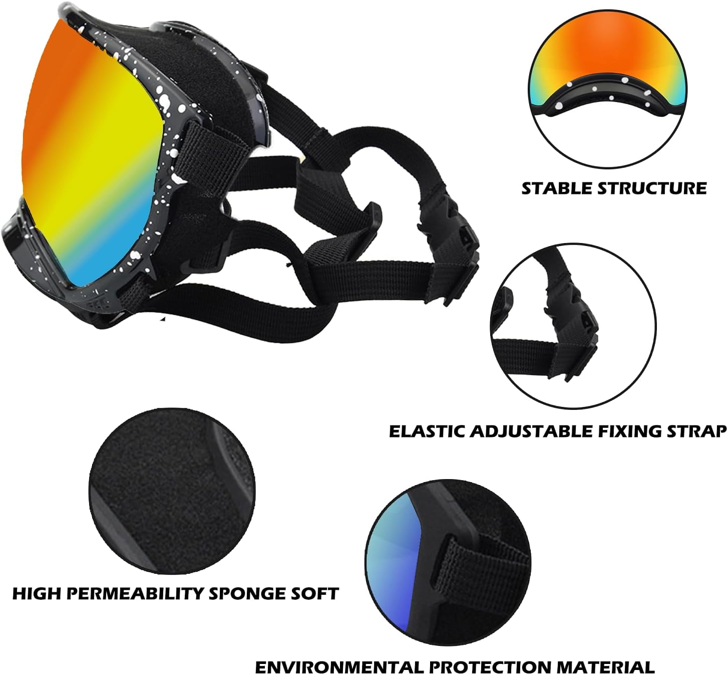 Medium Dog Sunglasses with Adjustable Strap UV Protection, Winproof Dog Puppy Sunglasses, Suitable for Medium Dog Pet Glasses, Dogs Eyes Protection,Soft Dog Goggles - Pet Explorer