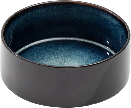 Ceramic 8.2inch Dog Bowl for Large-Breed Dogs, Anti-Slip and Weighted Pet Food and Water Bowl (Single Bowl - Starry Sky) - Pet Explorer
