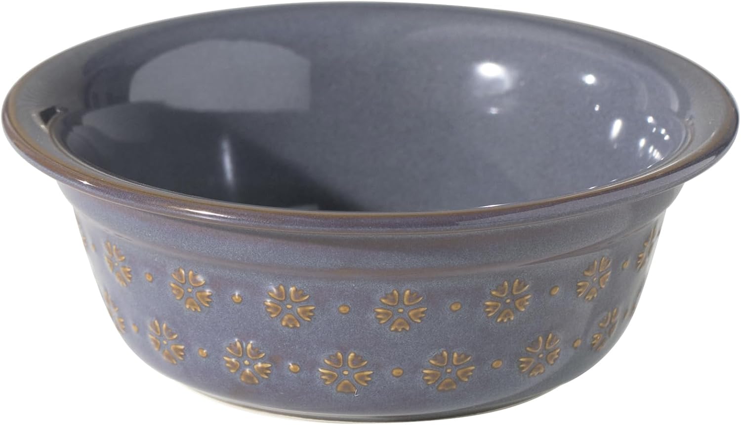 Ceramic 8.7inch Dog Bowl for Large Dog, Basic Food and Water Bowl for Replacement, Wide Opening Rounded Edge(Single Bowls, Reactived Glaze -Grey) - Pet Explorer