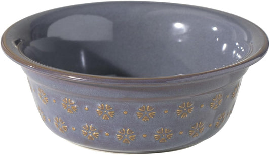 Ceramic 8.7inch Dog Bowl for Large Dog, Basic Food and Water Bowl for Replacement, Wide Opening Rounded Edge(Single Bowls, Reactived Glaze -Grey) - Pet Explorer