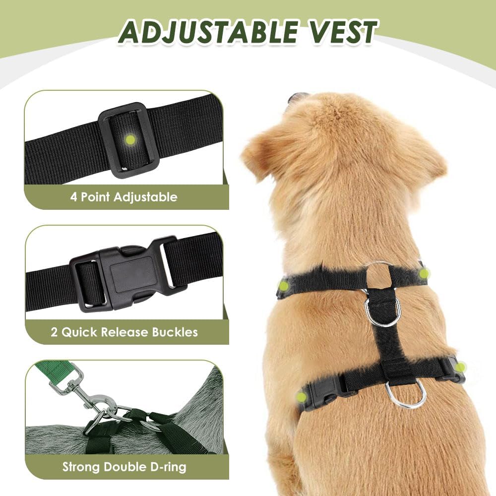 Lukovee Dog Seat Belt for Car, Adjustable Dog Car Harness for Large Medium Small Dogs, Soft Padded & Breathable Mesh Dog Seatbelt with Car Strap and Carabiner((Double Clip 2 in 1),Medium) - Pet Explorer