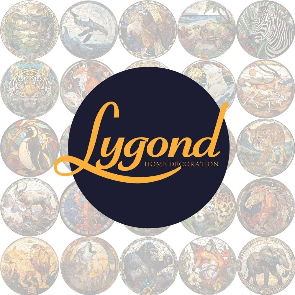 Lygond Metal Sign Tin Sign Circular Stained Glass Horse Metal Signs Vintage for Restaurant 12×12 Inches