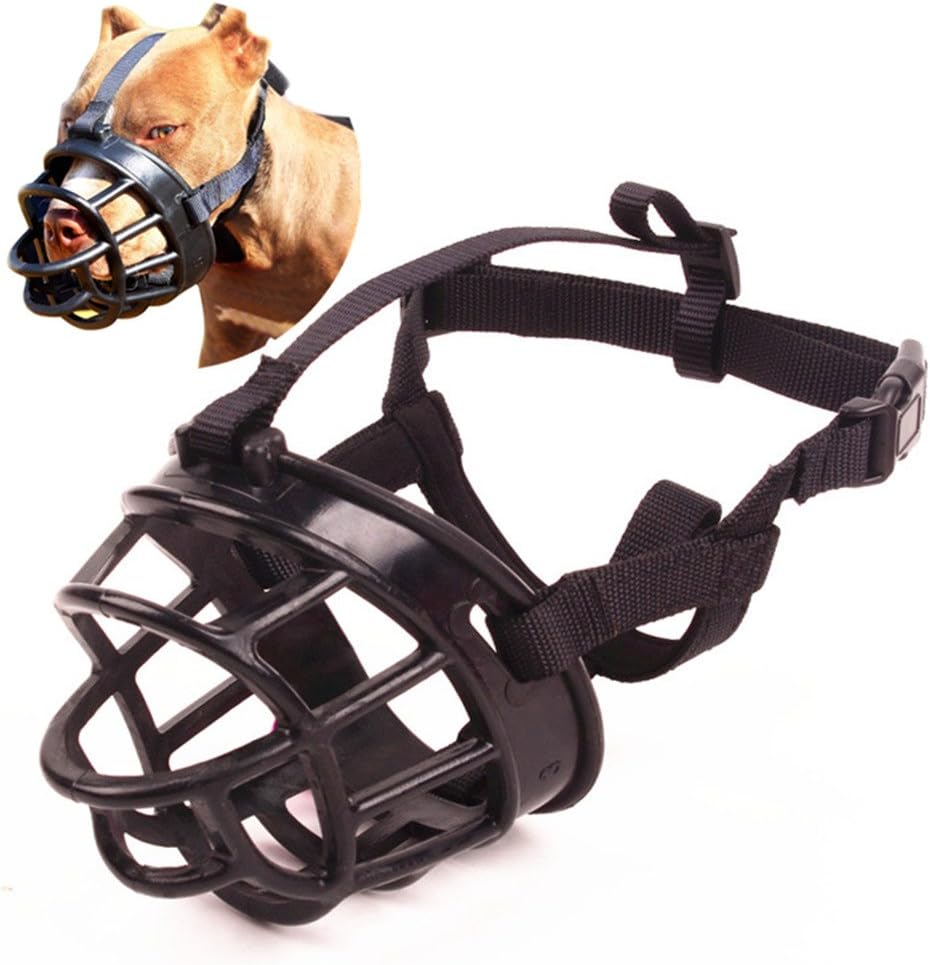 Basket Dog Muzzles-Soft Adjustable Breathable Mask Anti Biting Chewing Barking Training Dog Muzzle for Small Medium Large Dogs (Black, 5: Snout 11-14.9") - Pet Explorer