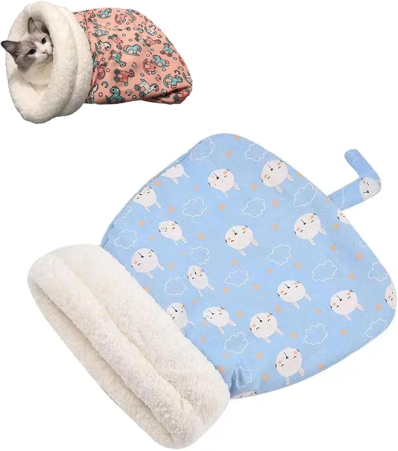 Cat Sleeping Bag,Cat Sleeping Bag for Indoor Cats,Cozy Pet Nest for Cats,Sleeping Bag for Cats,Soft Fluffy Washable Cat Bed Cave,Cat Blankets for Indoor Cats (D) - Pet Explorer