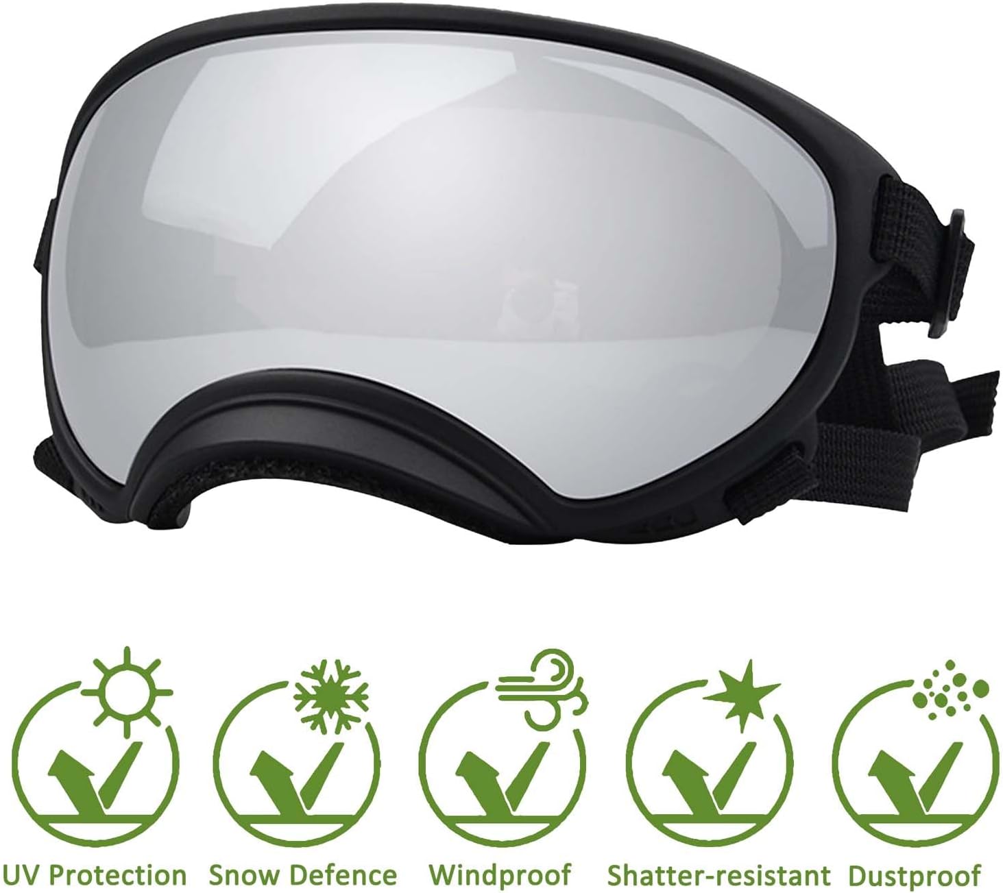 Medium Dog Sunglasses with Adjustable Strap UV Protection, Winproof Dog Puppy Sunglasses, Suitable for Medium Dog Pet Glasses, Dogs Eyes Protection,Soft Dog Goggles - Pet Explorer