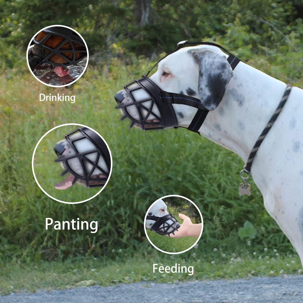 Dog Muzzle, Breathable Basket Muzzles for Small, Medium, Large and X-Large Dogs, Prevent Barking, Biting, Chewing Dog Mouth Cover - Pet Explorer