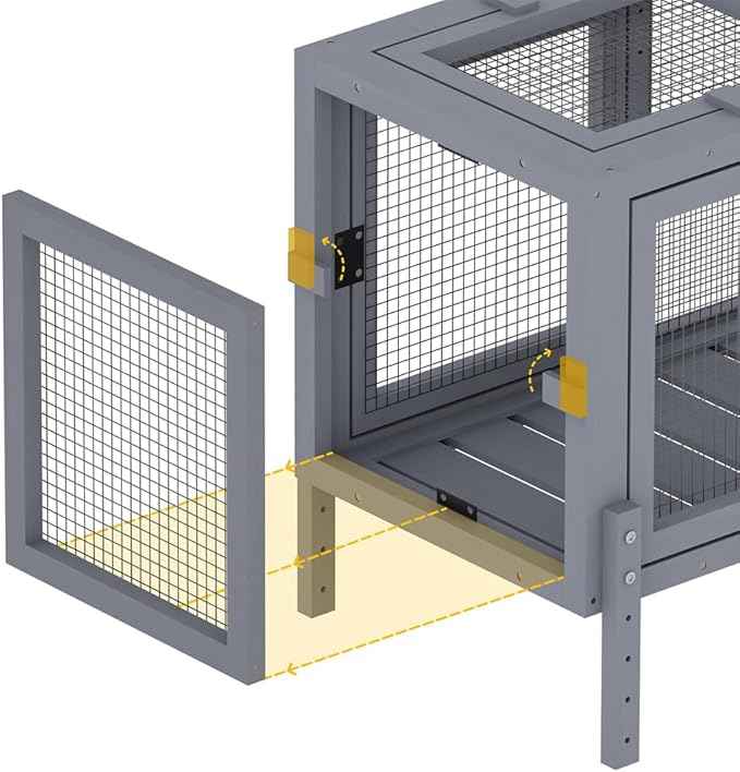 COZIWOW Wooden Cat Play Tunnel with Platforms – Configurable Window Catio, Multi-Combination Extendable Cat Run & Small Pet Play Enclosure for Indoor/Outdoor Use