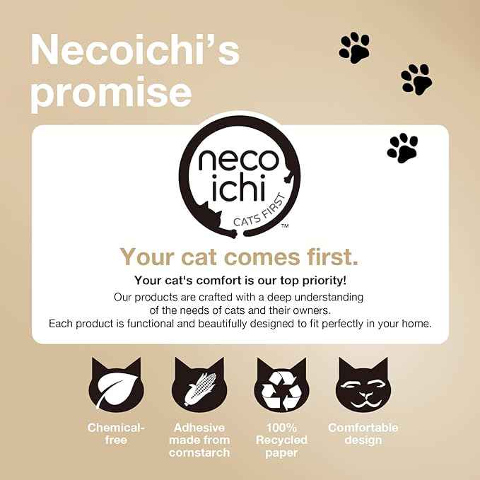 NECOICHI Cat Scratcher Bowl for Indoor Cats - Cat Scratching Lounger with Reversible Usability and Extra Comfort for Lounge, Cardboard Bed Couch