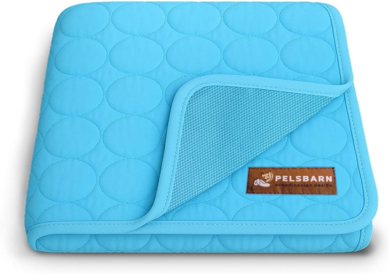 Dog Cooling Mat- Ice Silk Summer Comfort, Self Cooling, Non-Slip Dog Pad, Durable & Washable, Mat for Extra Large Dogs 85x115 cm, Support Shelter Dogs with Every Purchase (Blue) - Pet Explorer