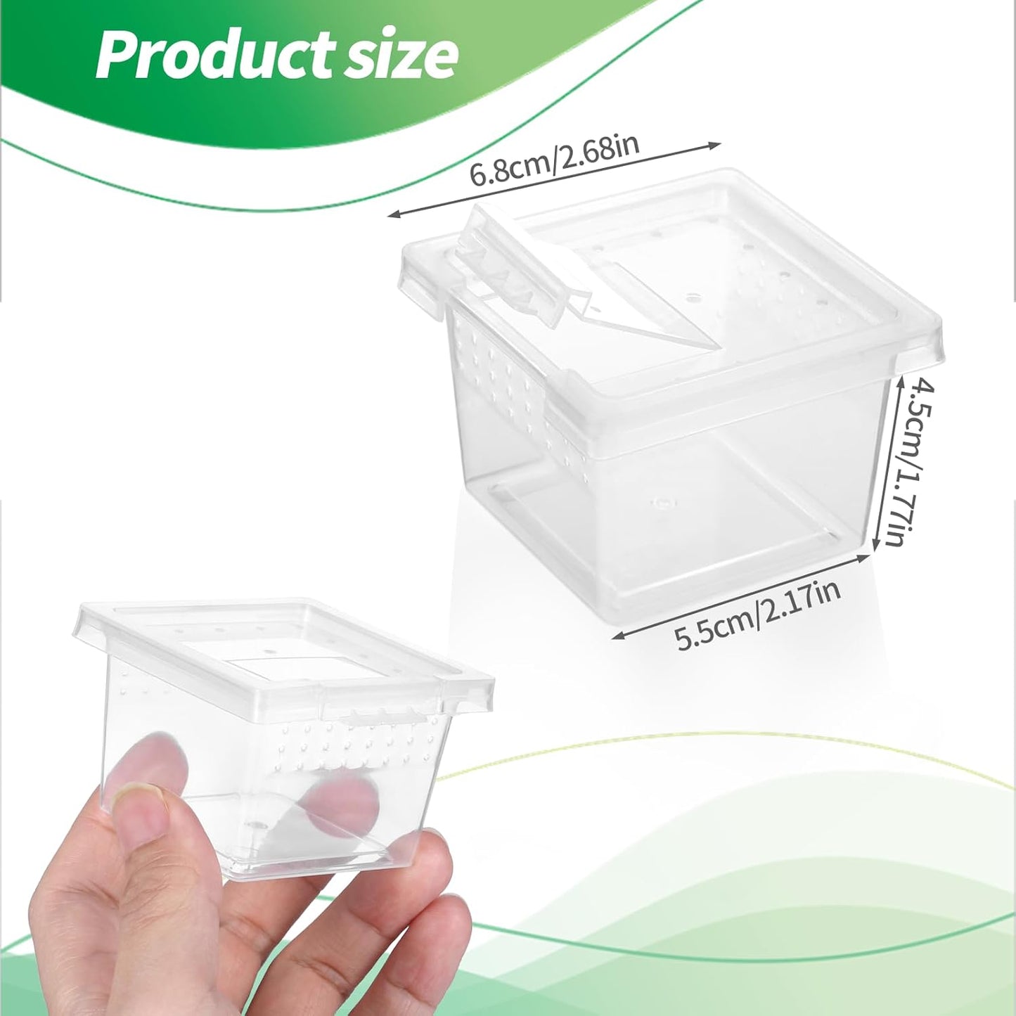 10Pcs Plastic Critter Keeper,Transparent Cricket Keeper for Reptiles,Mini Reptile Feeding Box Kids Bug Catching Kit Suitable for Crickets Scorpions Frogs Centipedes Lizards PP Breeding Box - Pet Explorer