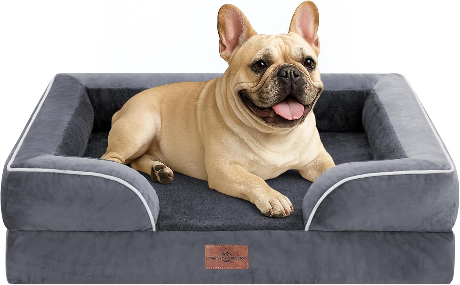 Comfort Expression Small Dog Beds Waterproof Orthopedic Foam Dog Sofa Beds for Medium Dogs Comfy Pet Bed with Washable Removable Cover & Non-Slip Bottom(Small,Dark Grey) - Pet Explorer