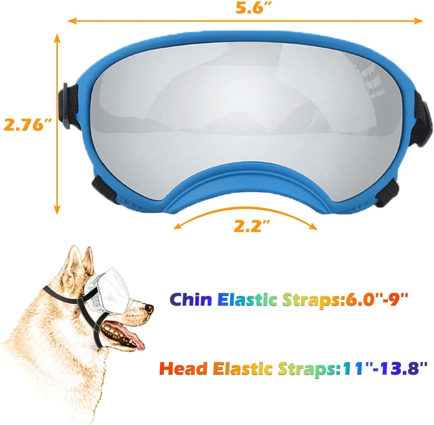 Medium Dog Sunglasses with Adjustable Strap UV Protection, Winproof Dog Puppy Sunglasses, Suitable for Medium Dog Pet Glasses, Dogs Eyes Protection,Soft Dog Goggles - Pet Explorer