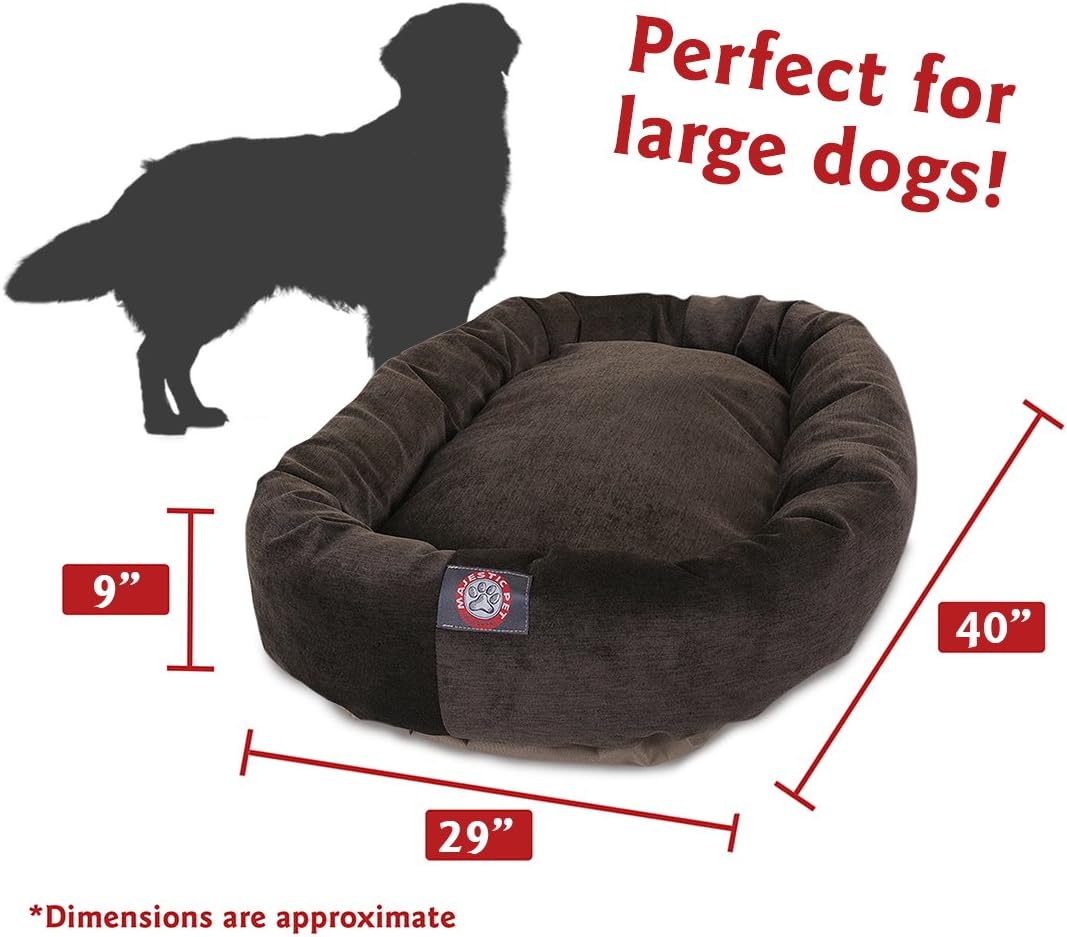 Majestic Pet Villa 40 Inch Shredded Memory Foam Dog Bed for Large Sized Dogs 40x29x9 Inch–Orthopedic Dog Bed with Removable Washable Cover-Washable Large Pet Bed with Head Support-Storm - Pet Explorer
