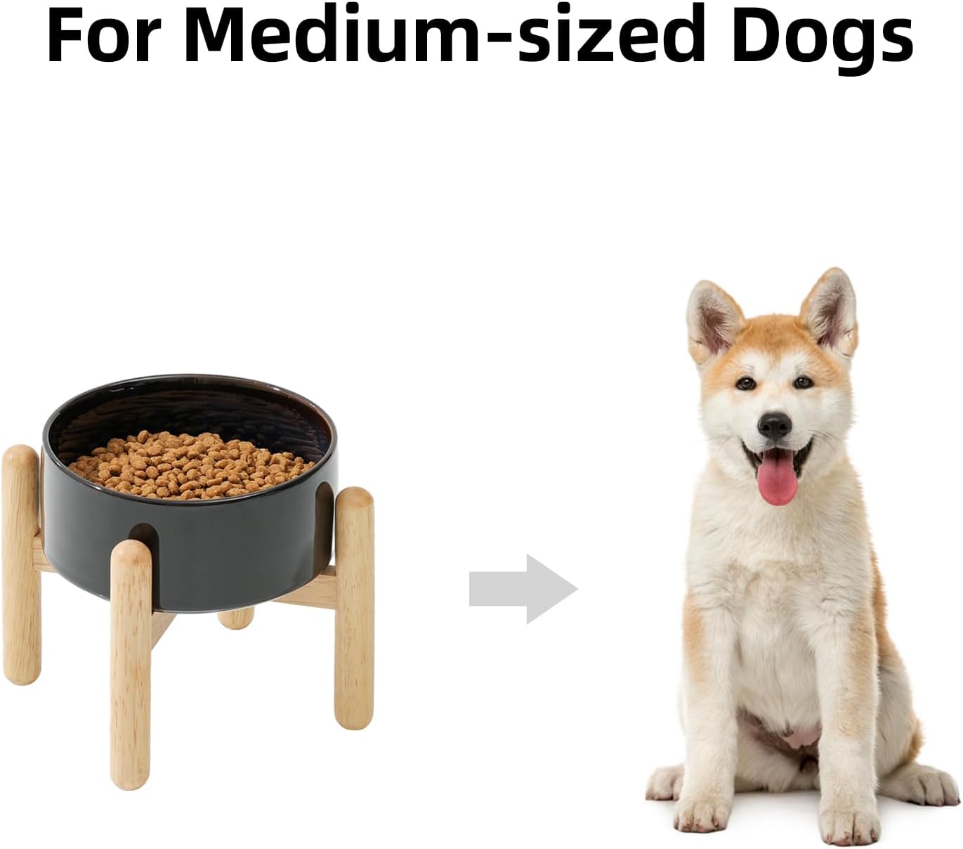Ceramic 6.1inch Raised Dog Bowl with Stand for Small and Medium Dog Dish Pet Food and Water Bowl (Single Bowl with Stand - Starry Sky) - Pet Explorer