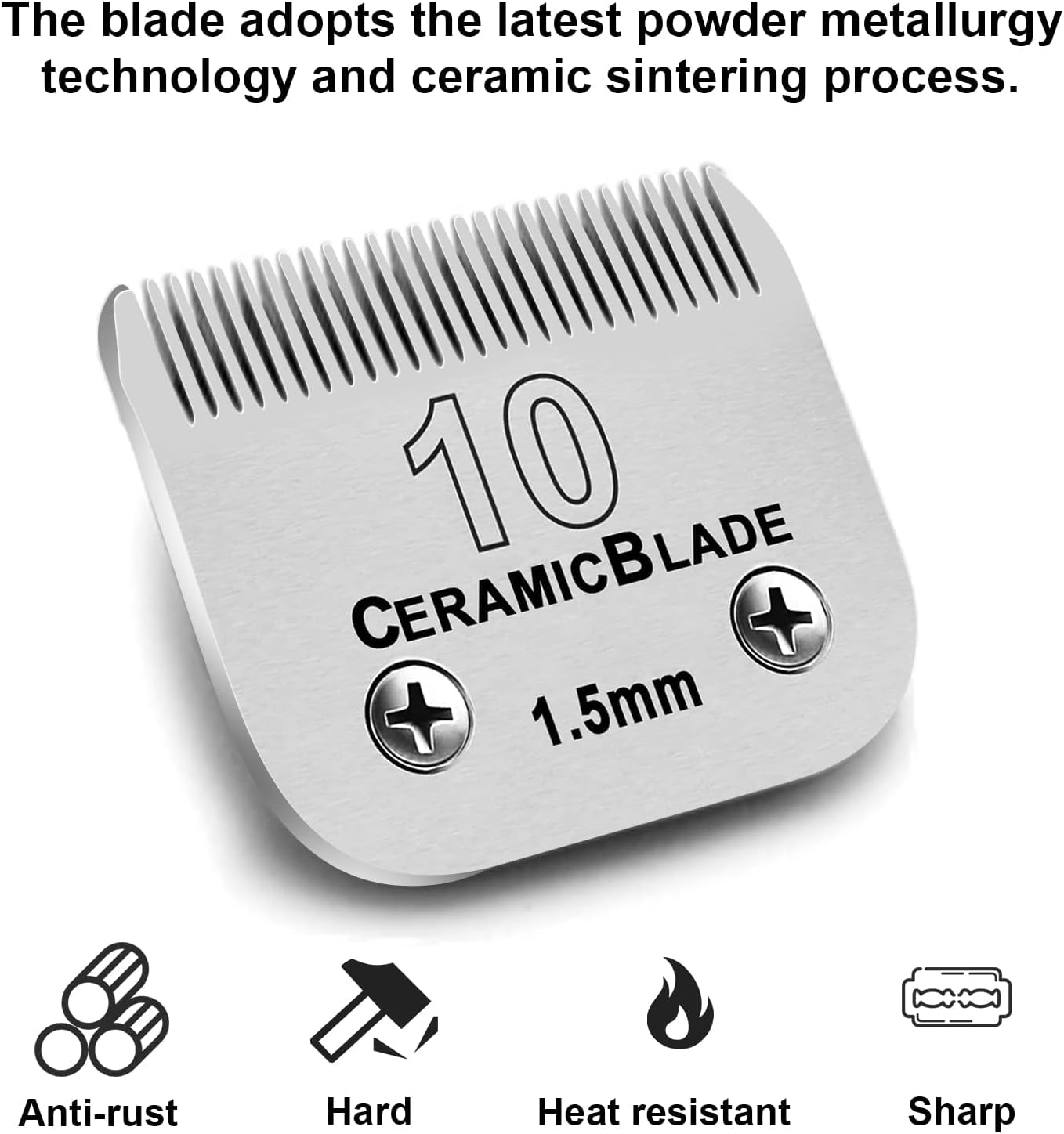 7Pack 10 Blades Dog Grooming Replacement Blades Compatible with Andis Pet Clipper/Oster A5/Wahl KM Series Dog Clipper,Ceramic Blade & Stainless Steel Blade (#10+30+40+3FC+4FC+5FC+7FC) - Pet Explorer