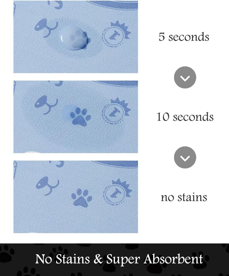 Pet Feeding Mat-Absorbent Dog Mat for Food and Water Bowl-No Stains Quick Dry Water Dispenser Mat-Dog Accessories Pet Supplies-Bowl for Messy Drinkers（PAW,16"x24" - Pet Explorer
