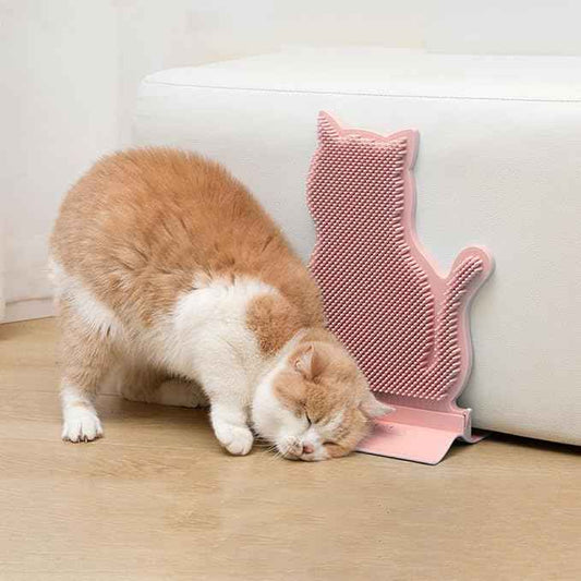 Cat Self Grooming Comb Brush with Catnip Wall Corner Groomer Brush Cats Face Scratchers for Indoor Dogs Fur pets