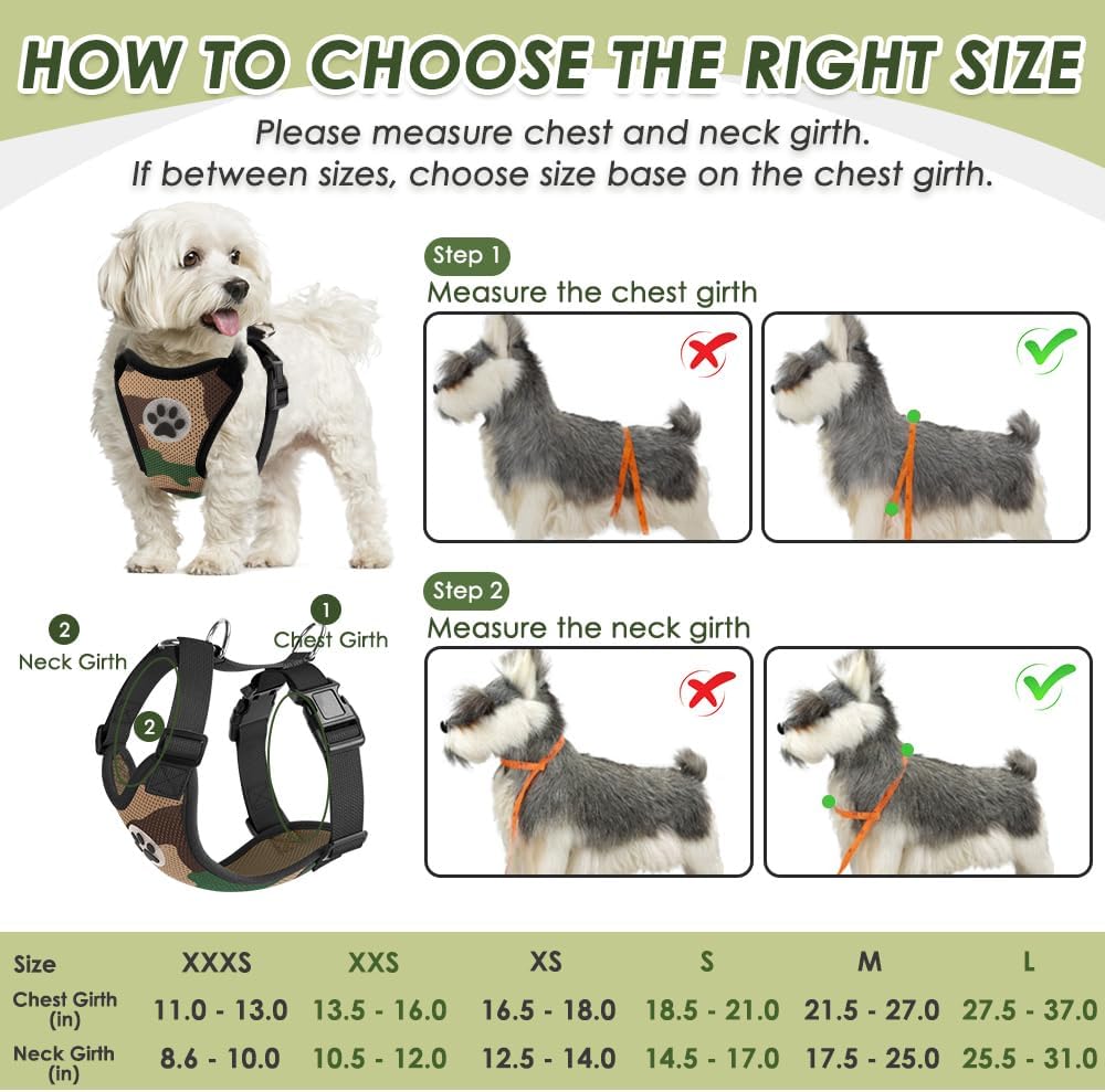 SlowTon Dog Seat Belt Harness for Car, Dog Car Harness Adjustable Mesh Breathable & Dog Seatbelt Safety Tether with Elastic Bungee for Small Medium Large Pets(Camouflage, Double Clip, XXXS) - Pet Explorer