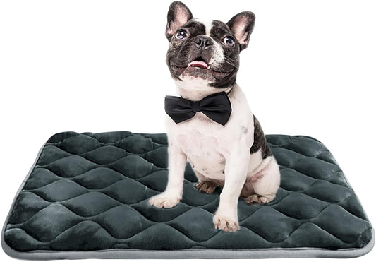 furrybaby Dog Bed Mat Flat Crate Mat with Anti-Slip Bottom Machine Washable Pet Kennel Pad for Dog Sleeping (XM 36x23'', Grey Mat) - Pet Explorer