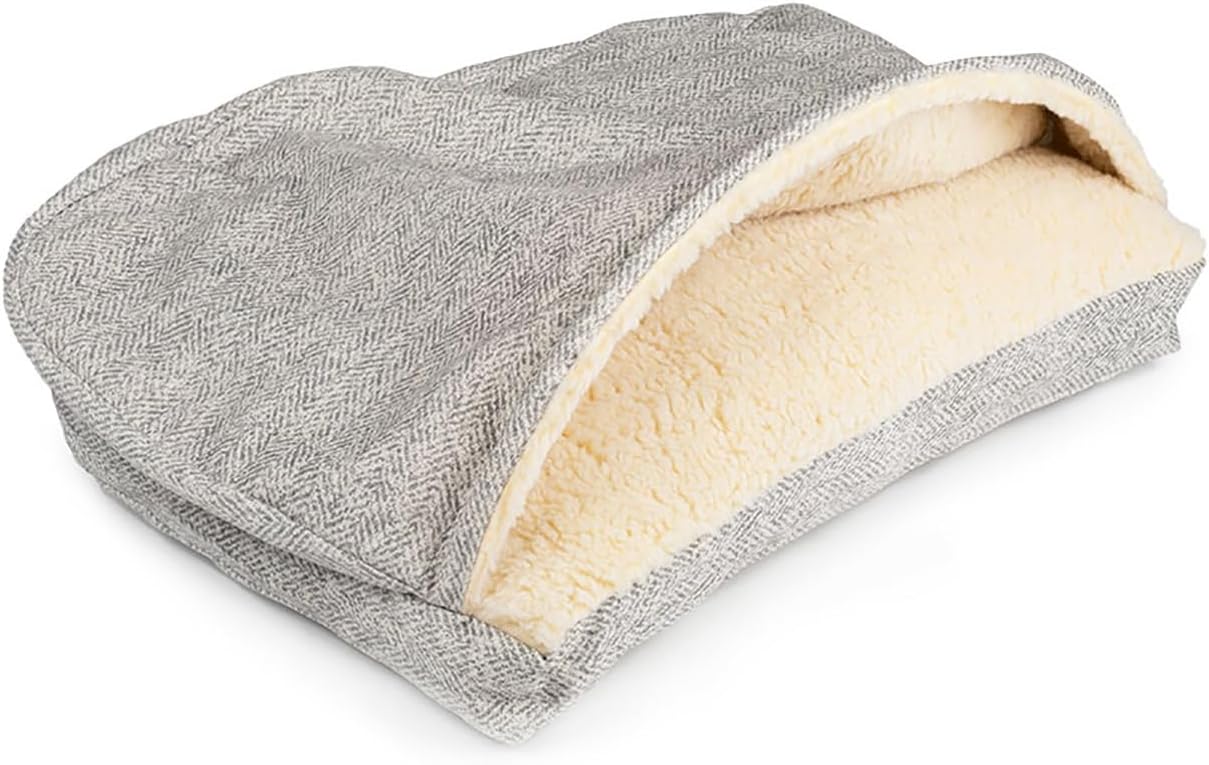 Snoozer Pet Products Luxury Rectangle Cozy Cave Dog Bed with Microsuede, Showdog Collection, Medium, Palmer Dove - Pet Explorer