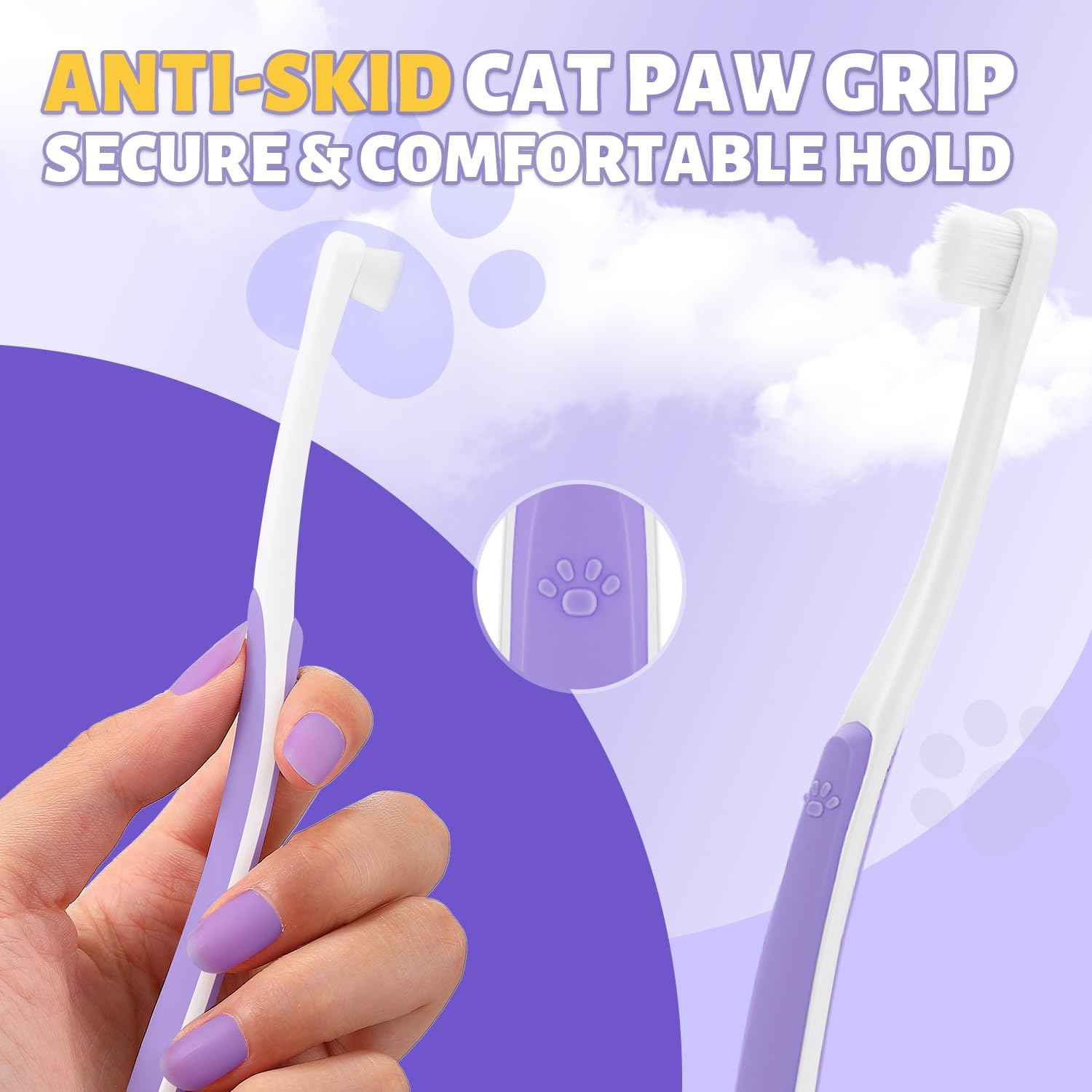 Cat Toothbrush for Kitten Teeth Cleaning – Soft Bristle Cat Dental Brush Set with Compact Head – Gentle Oral Care Tool for Daily Brushing Routine, Loved by Vets and Fur Babies - Pet Explorer