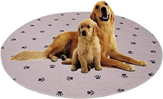 SincoPet Washable Dog Pee Pads with Puppy Grooming Gloves,Puppy Pads,Reusable Pet Training Pads,Large ,Waterproof Pet Pads for Dog Bed Mat,Super Absorbing Whelping Pads,48 Round Inch (Pack of 2) - Pet Explorer