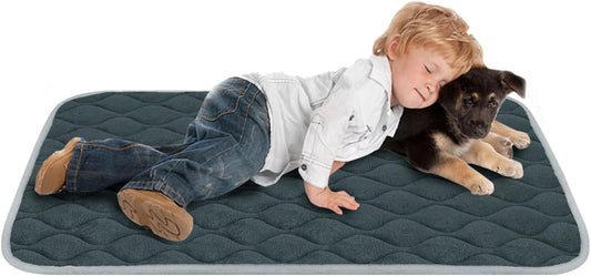 furrybaby Dog Bed Mat Flat Crate Mat with Anti-Slip Bottom Machine Washable Pet Kennel Pad for Dog Sleeping (XL 48x30'', Grey Mat) - Pet Explorer