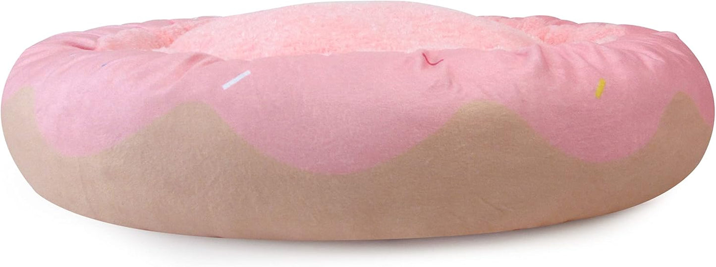 TONBO Soft Plush Small Cute and Cozy Donut Dog Cat Bed, Washer and Dryer Friendly (Donut) - Pet Explorer