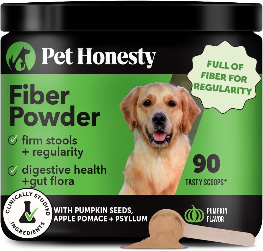 Pumpkin Fiber Powder Supplement for Dogs - All Natural Dog Probiotic with Psyllium Husk, Pumpkin Seeds and Apple Pectin for Healthy Digestion (90 Scoops) - Pet Explorer
