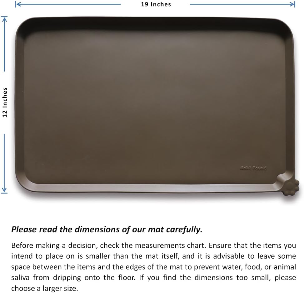 Hoki Found Silicone Pet Food Mats Tray - Non Slip Pet Dog Cat Bowl Mats Placemat - Dog Pet Cat Feeding Mat - Waterproof Dog Cat Food Mats -Pet Water Mats for Carpet - Coffee - Pet Explorer