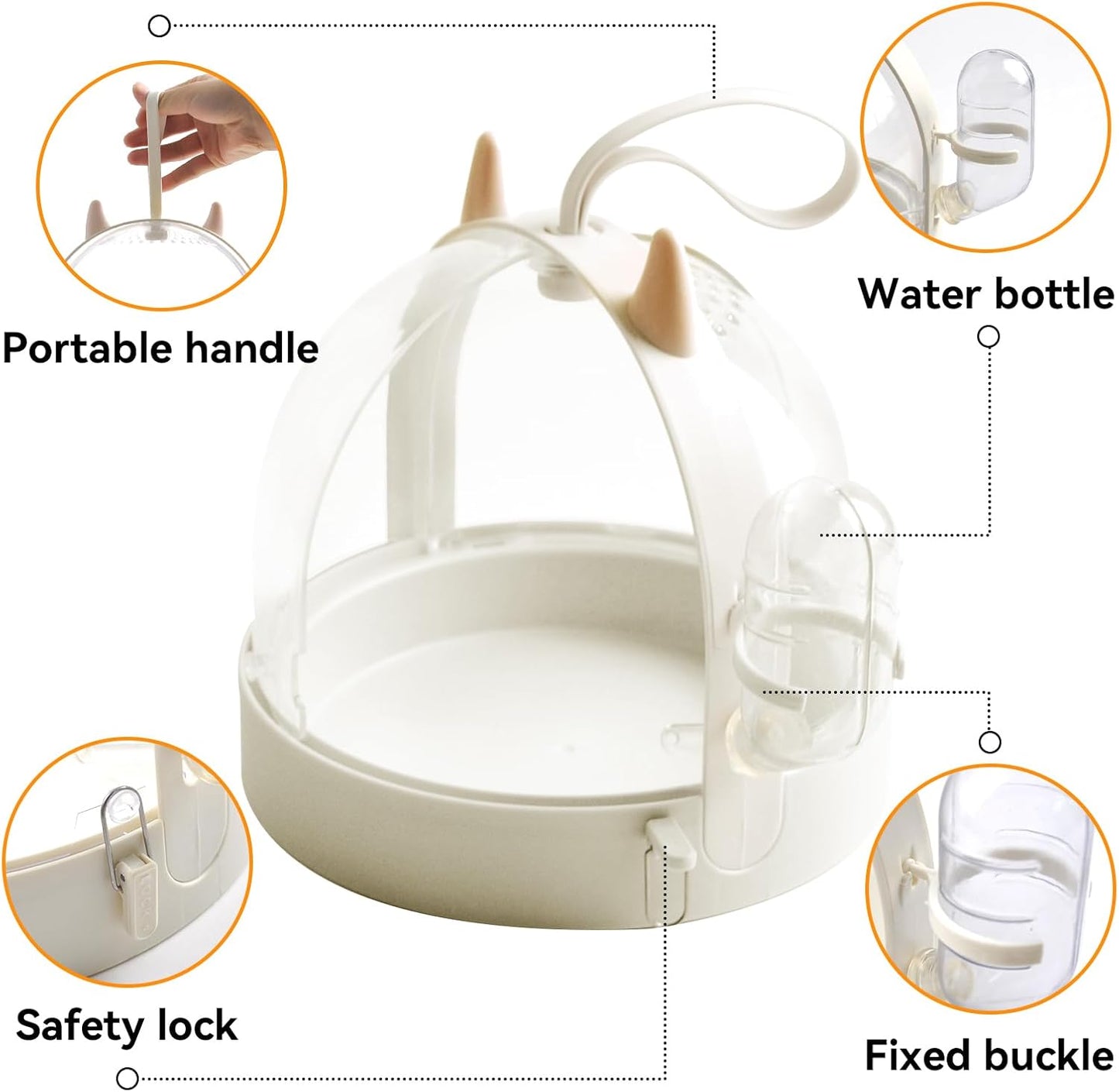 Hamster Portable Cage Travel Case,Hamster Carrying Cage High Permeability Guinea Pig Travel Cage with Water Bottle Travel Carrier for Gerbils Mice Guinea Pigs Sugar Glider(White) - Pet Explorer