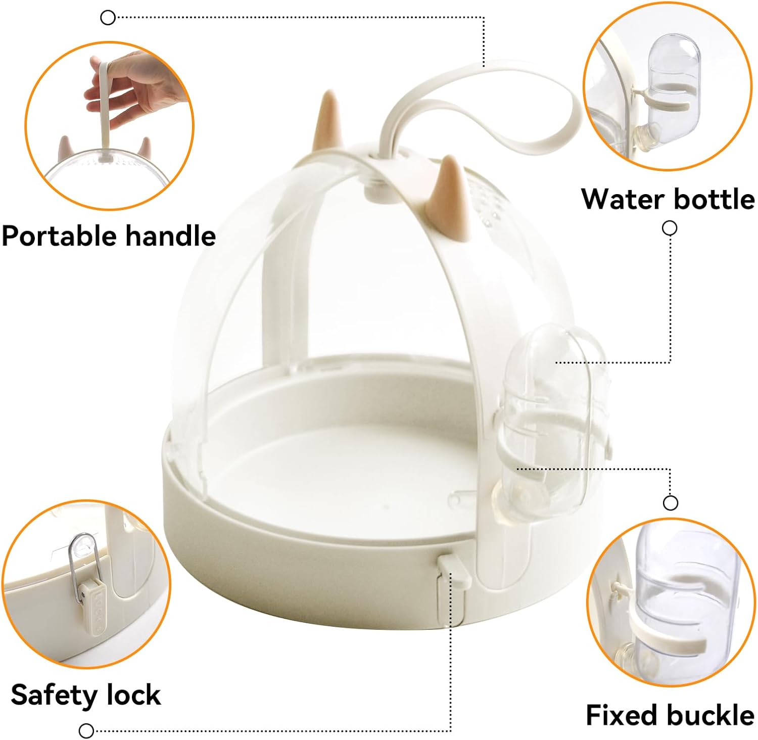 Hamster Portable Cage Travel Case,Hamster Carrying Cage High Permeability Guinea Pig Travel Cage with Water Bottle Travel Carrier for Gerbils Mice Guinea Pigs Sugar Glider(White) - Pet Explorer